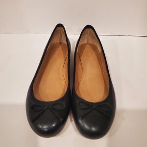 J Crew Coco Black Leather Ballet Flats Size 9.5